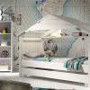 Cama casita con nido blanca de Mathy by Bols