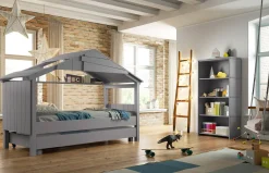 Cama casita con nido gris de Mathy by Bols