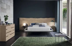 Cama con base tapizada Wood de Altacorte