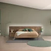 Composición de dormitorio con cabecero Zen decorado con textura de Devina Nais