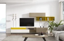 Composición mueble tv + módulos colgados CL07 de Rodri Diseño
