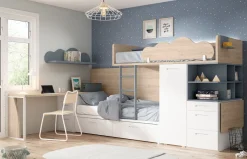 Habitación juvenil 46 con camas tren de Lan Mobel