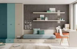Habitación juvenil con sistema Kubox Atenas de Lagrama