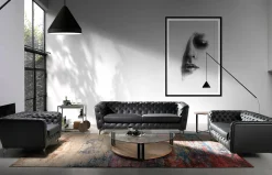 Mesa de centro cristal templado y madera nogal 2055 de Ángel Cerdá