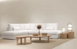 Mesa de centro redonda de madera Cala de Temasdos