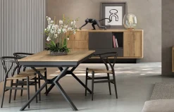 Mesa de comedor extensible X de Baixmoduls