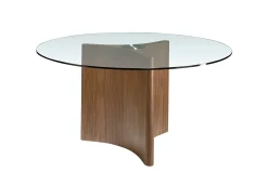 Mesa de comedor fija redonda cristal templado 1094 de Ángel Cerdá
