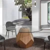 Mesa de comedor fija redonda cristal templado 1093 de Ángel Cerdá