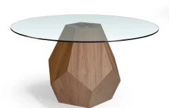 Mesa de comedor fija redonda cristal templado 1093 de Ángel Cerdá