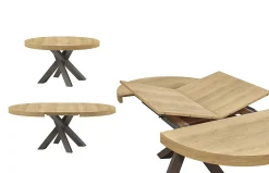 Mesa de comedor redonda extensible Zero de Rodri Diseño