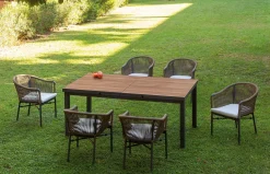 Silla de exterior Tivoli de aluminio y cuerda de poliéster de Arkimueble