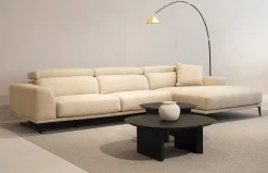 Sofá fijo chaiselongue Nadir con cabezales articulados de Temasdos